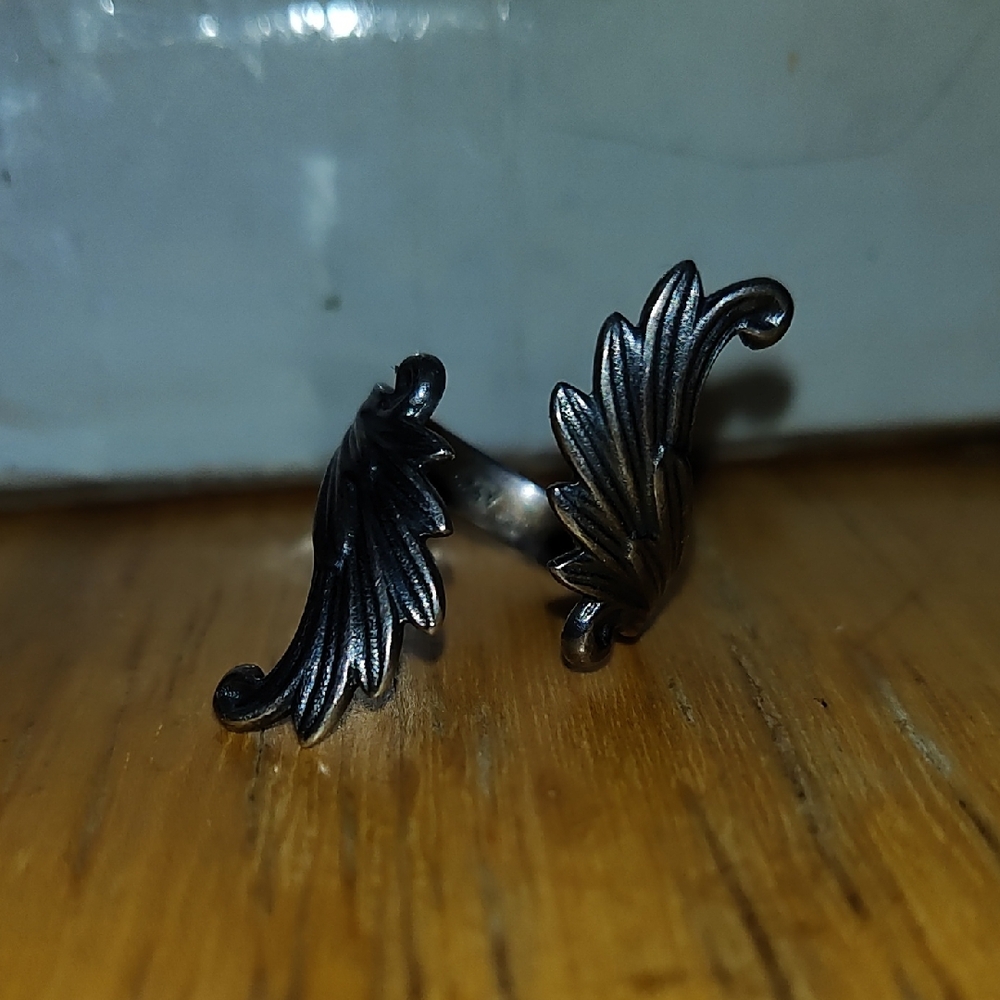 Sterling Silver Vintage Angel Wings Wrap Ring